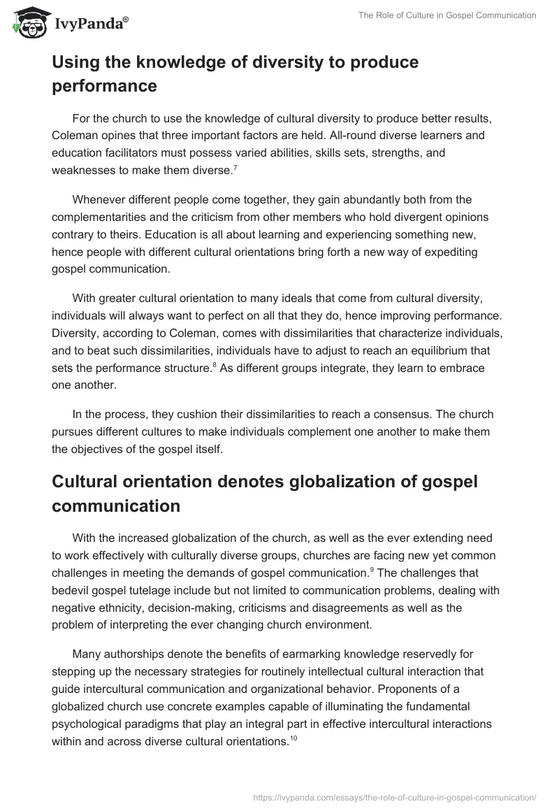 The Role of Culture in Gospel Communication. Page 3
