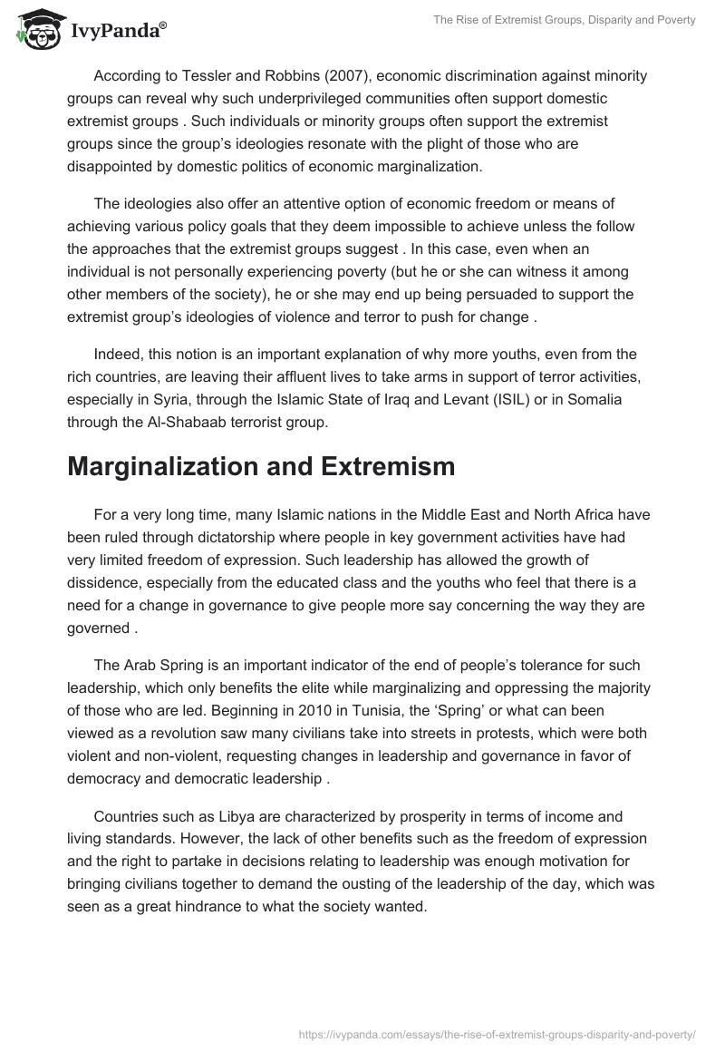 The Rise of Extremist Groups, Disparity and Poverty. Page 4