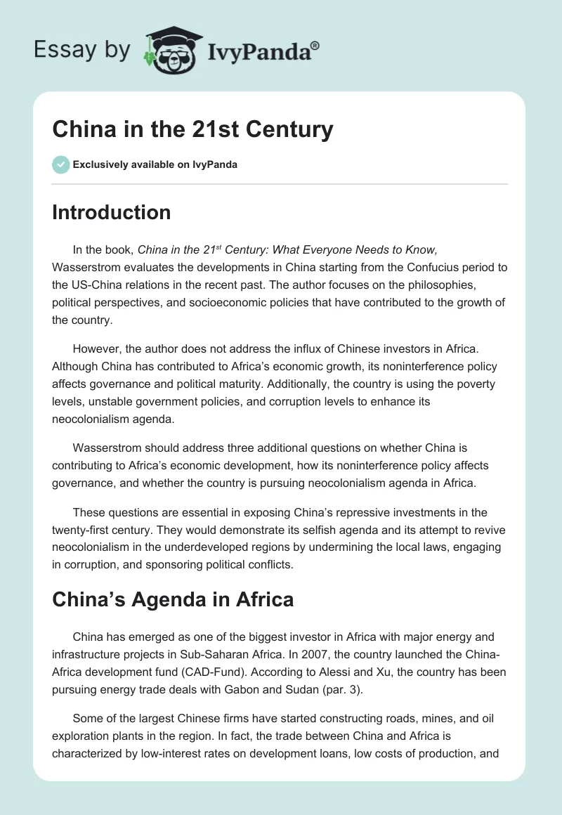 China in the 21st Century. Page 1