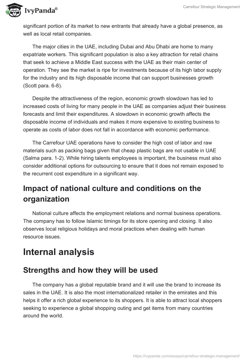 Carrefour Strategic Management. Page 3