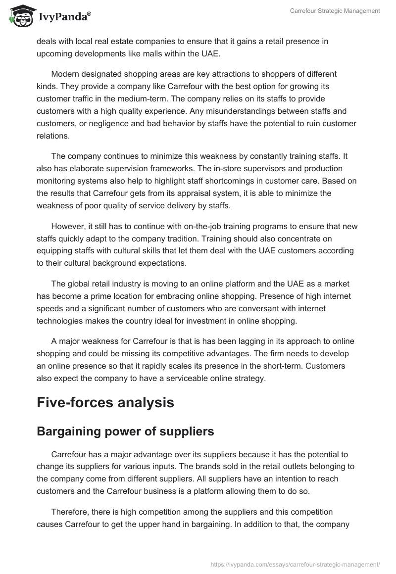 Carrefour Strategic Management. Page 5