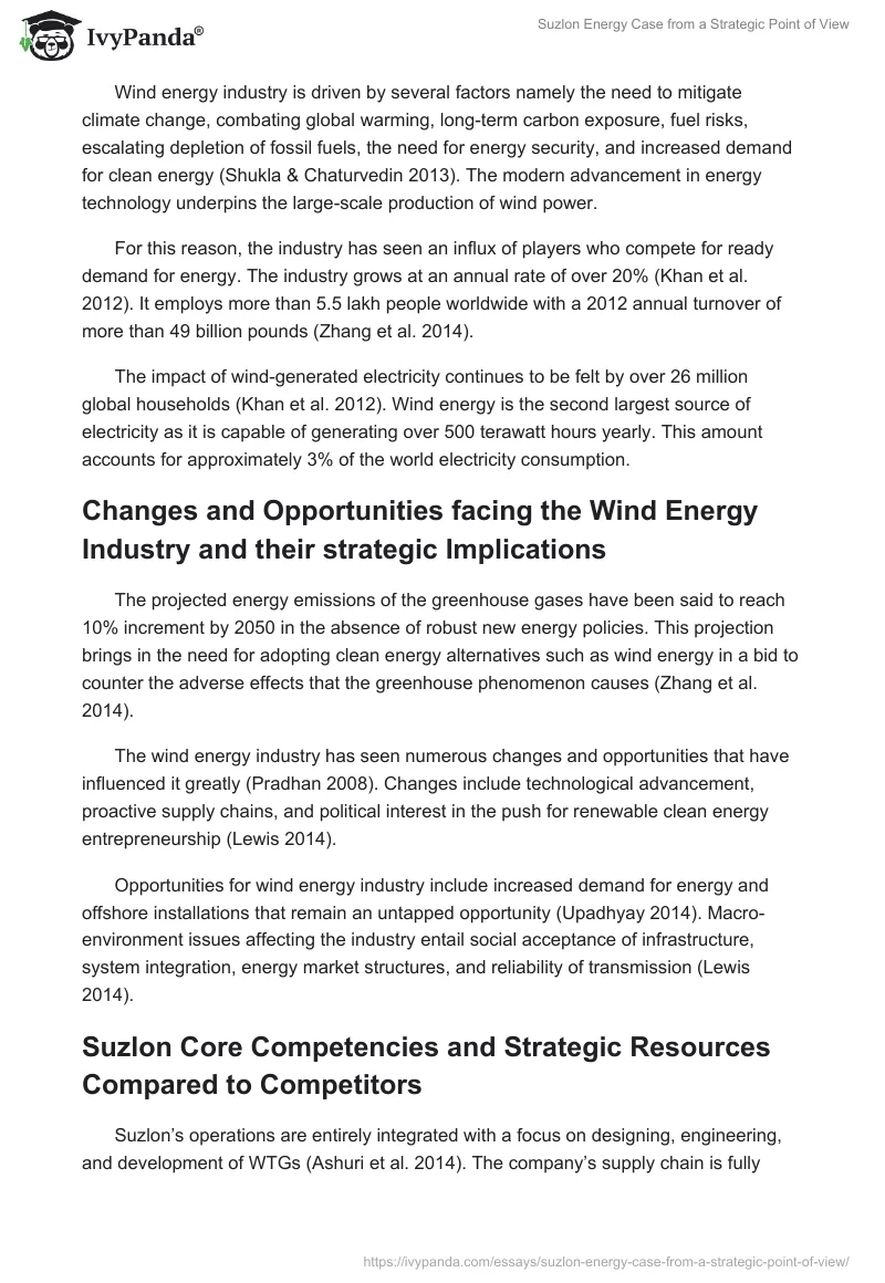 Suzlon Energy Case from a Strategic Point of View. Page 2