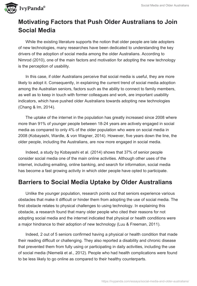 Social Media and Older Australians. Page 3