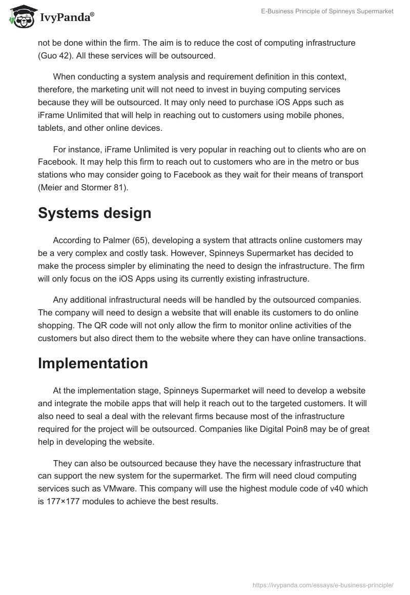E-Business Principle of Spinneys Supermarket. Page 2