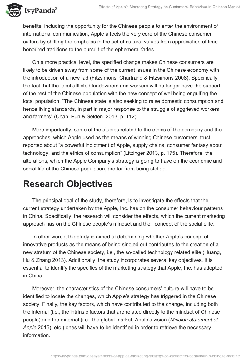 Effects of Apple’s Marketing Strategy on Customers’ Behaviour in Chinese Market. Page 3