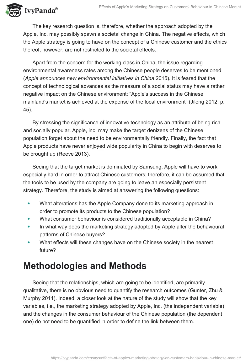 Effects of Apple’s Marketing Strategy on Customers’ Behaviour in Chinese Market. Page 4