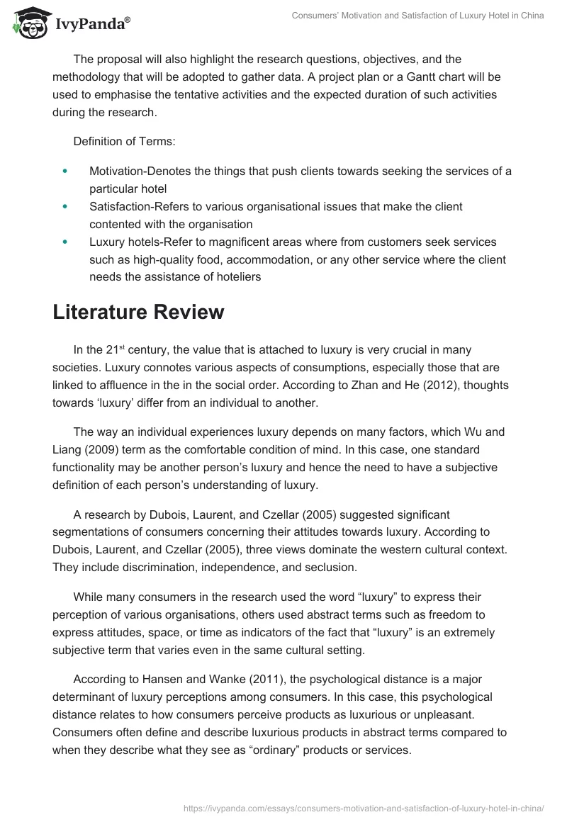 Consumers’ Motivation and Satisfaction of Luxury Hotel in China. Page 2