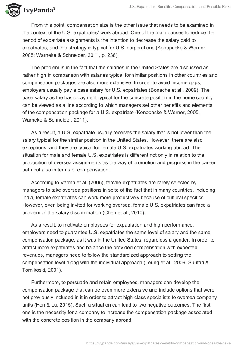 U.S. Expatriates’ Benefits, Compensation, and Possible Risks. Page 5