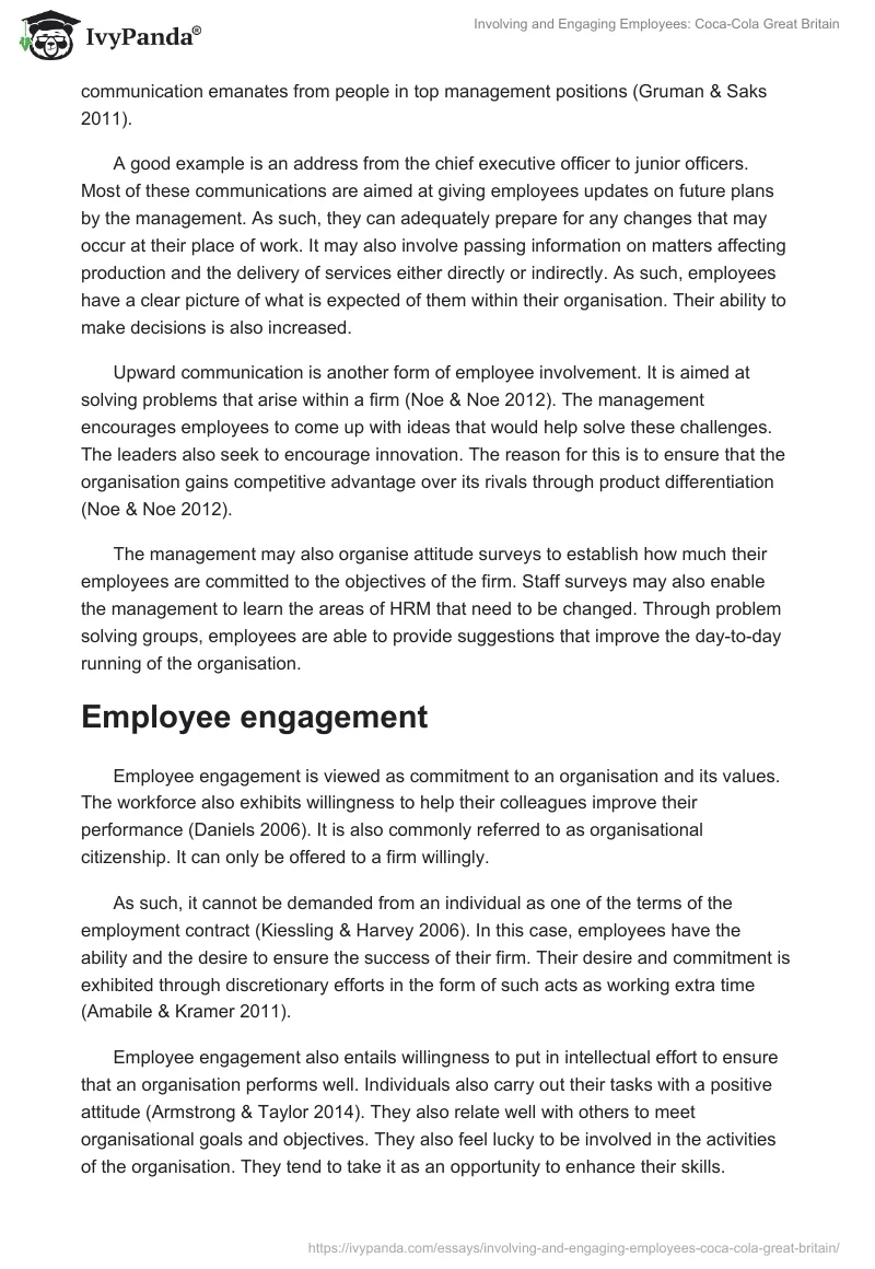 Involving and Engaging Employees: Coca-Cola Great Britain. Page 5