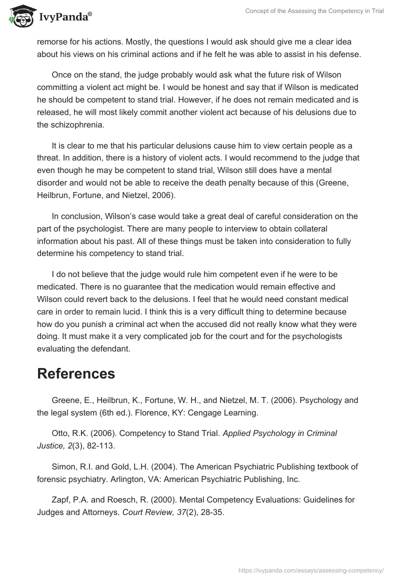 Concept of the Assessing the Competency in Trial. Page 3