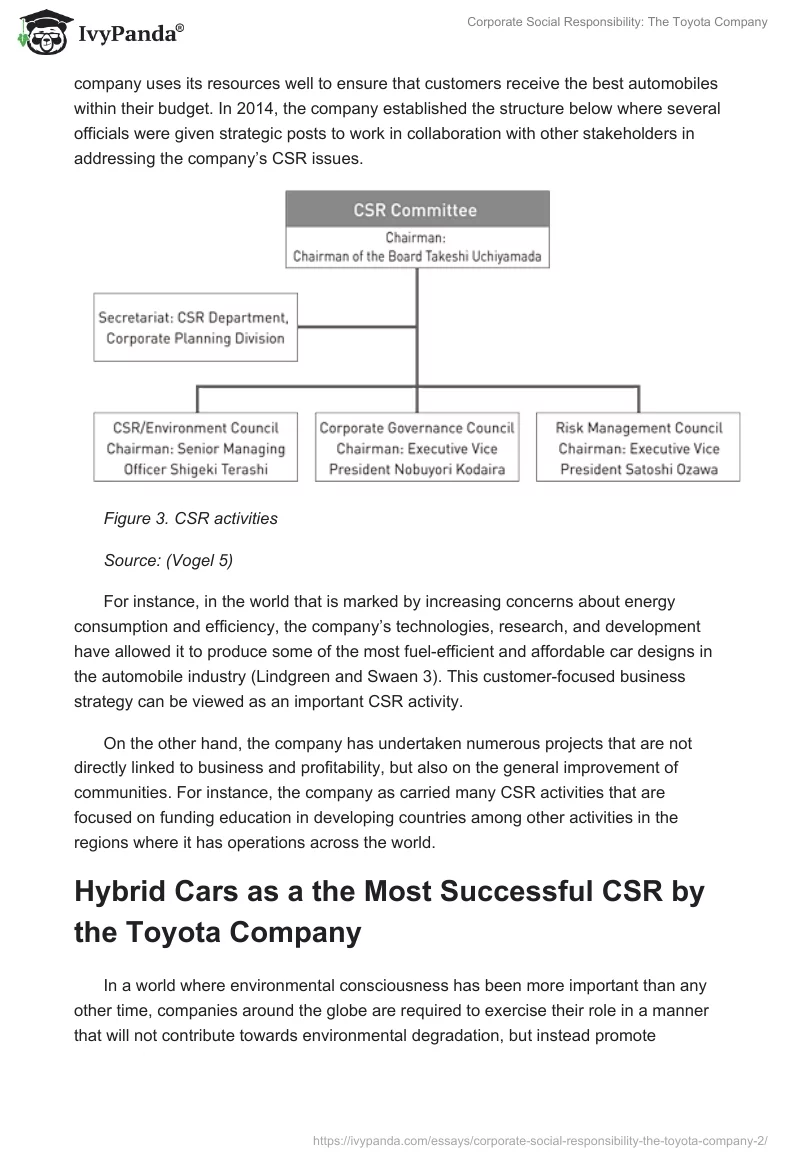 Corporate Social Responsibility: The Toyota Company. Page 4