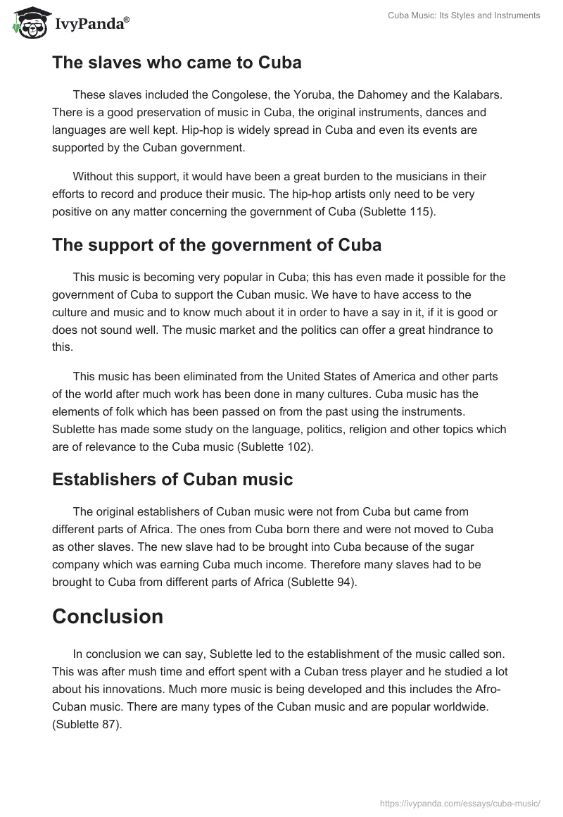 Cuba Music: Its Styles and Instruments. Page 2