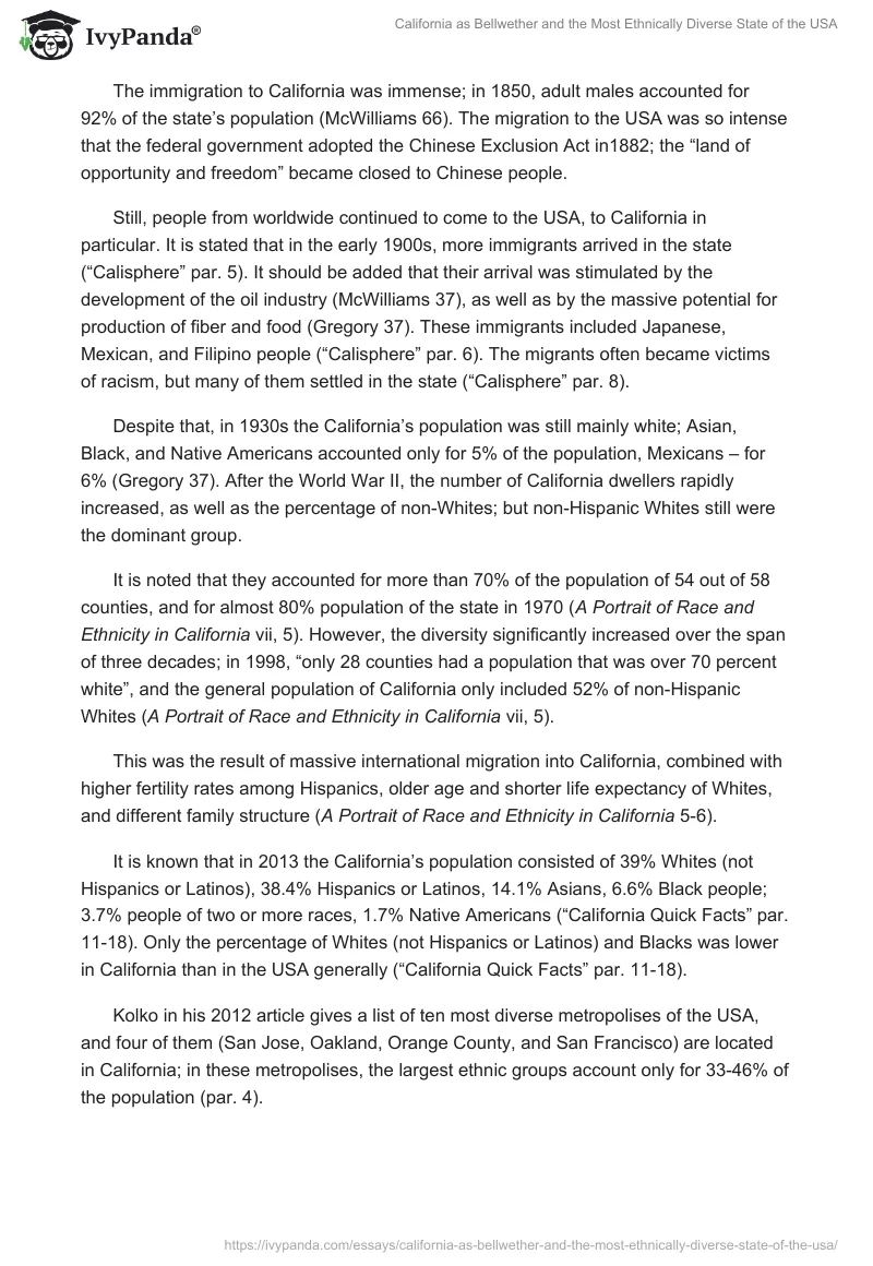California as Bellwether and the Most Ethnically Diverse State of the USA. Page 3