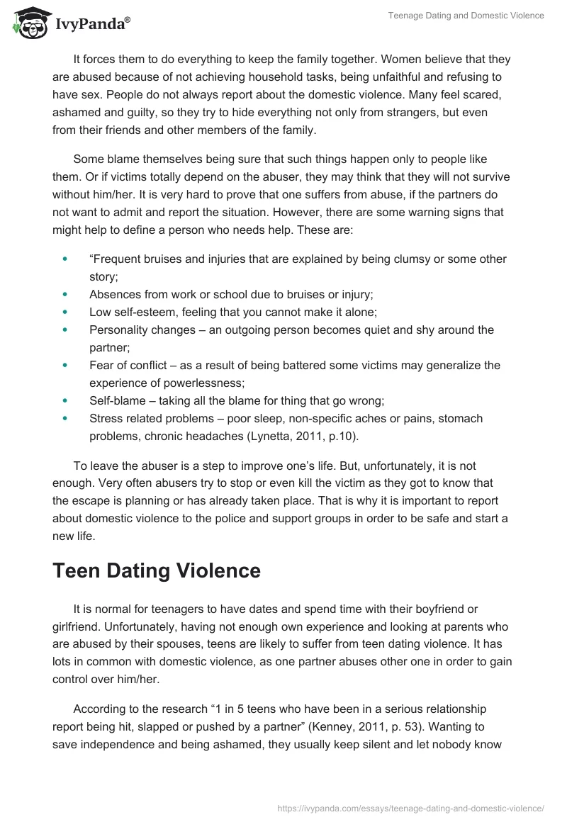 Teenage Dating and Domestic Violence. Page 3