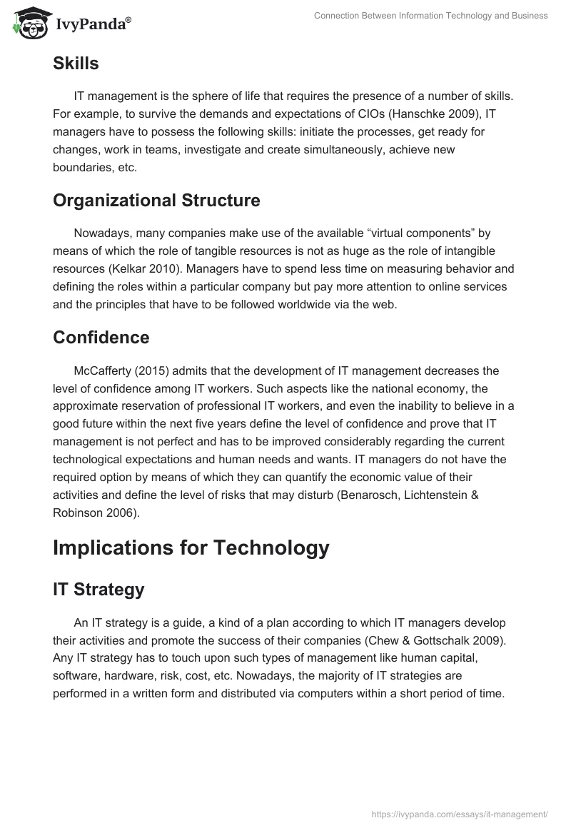 Connection Between Information Technology and Business. Page 5
