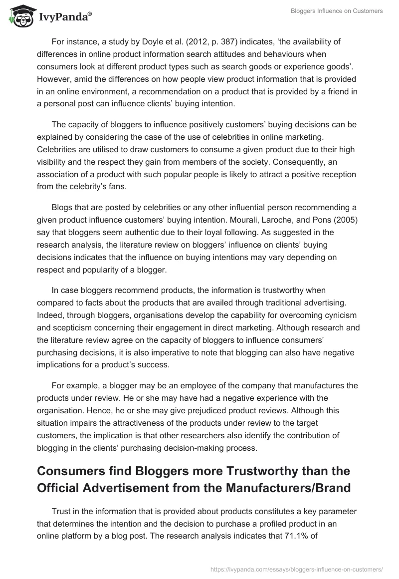 Bloggers Influence on Customers. Page 4