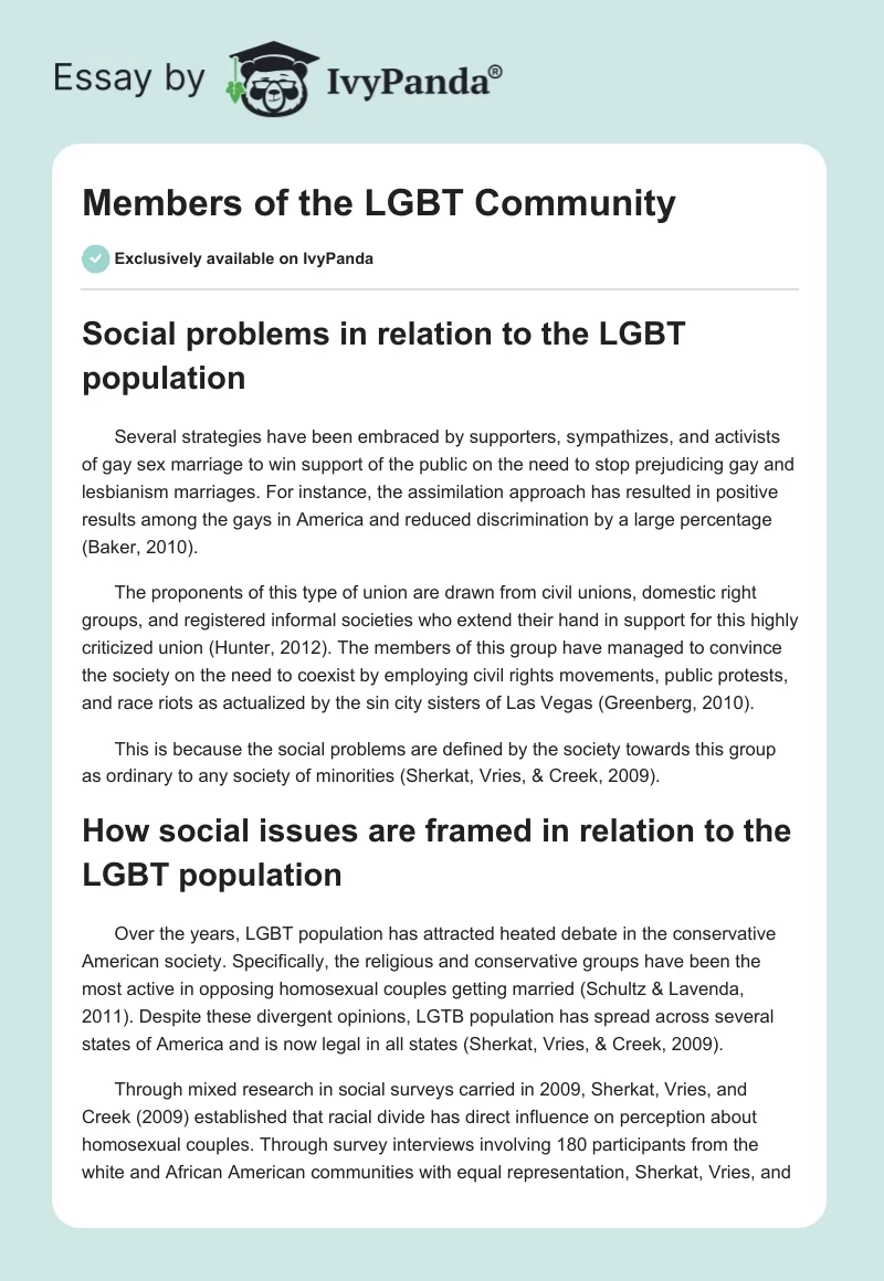 Members of the LGBT Community. Page 1
