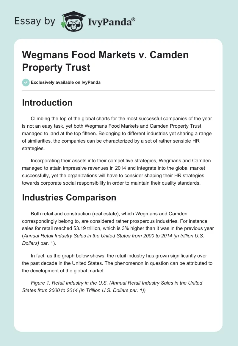 Wegmans Food Markets v. Camden Property Trust. Page 1