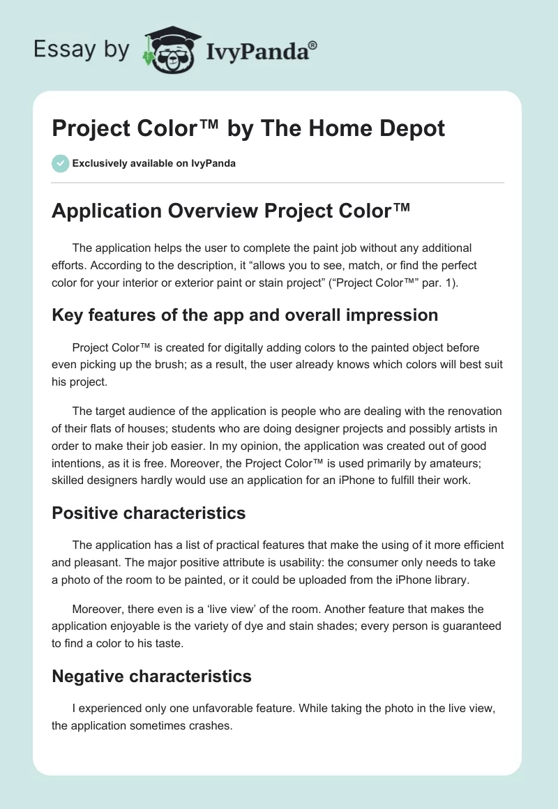 Project Color™ by The Home Depot. Page 1