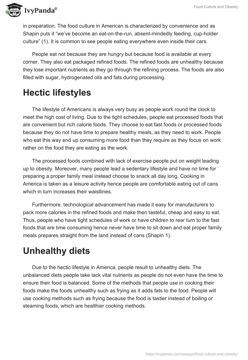 Food Culture and Obesity. Page 4