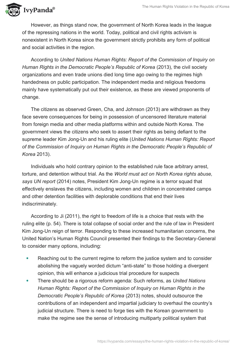 The Human Rights Violation in the Republic of Korea. Page 2