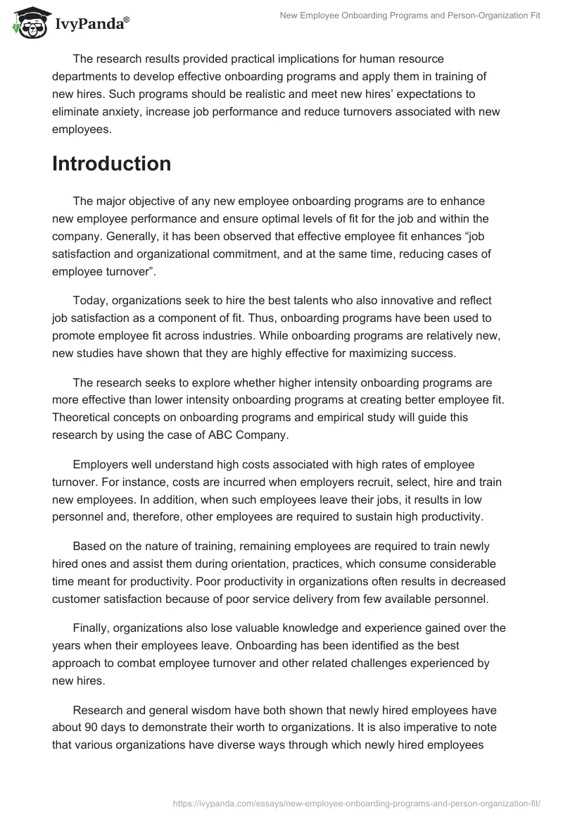 New Employee Onboarding Programs and Person-Organization Fit. Page 2