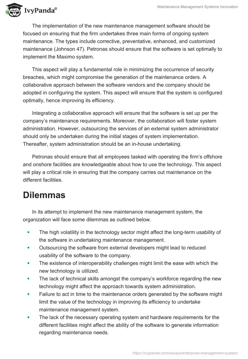 Maintenance Management Systems Innovation. Page 5