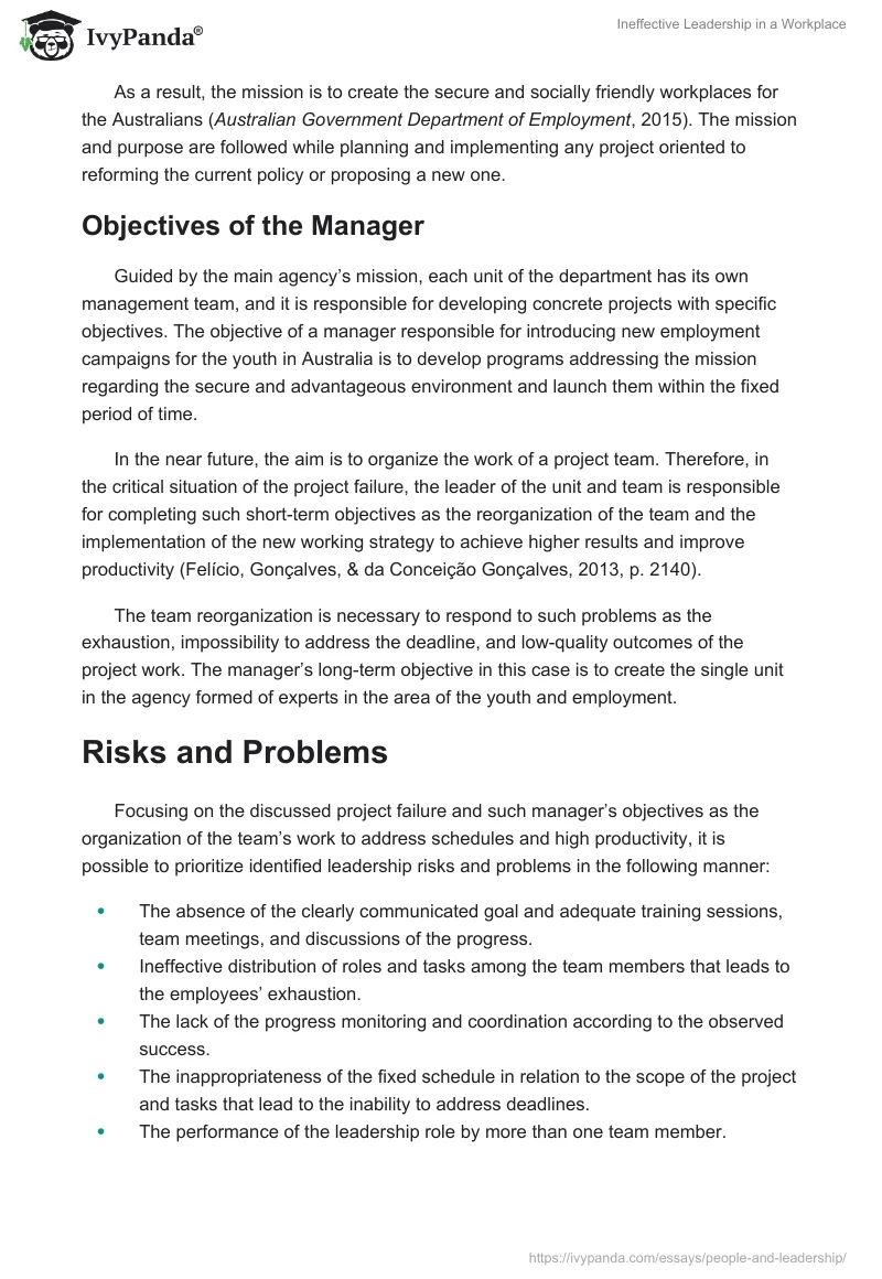 Ineffective Leadership in a Workplace. Page 3