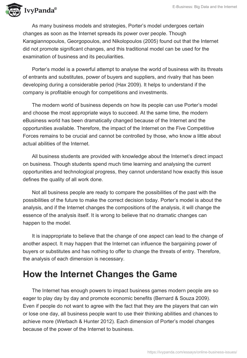 E-Business: Big Data and the Internet. Page 3