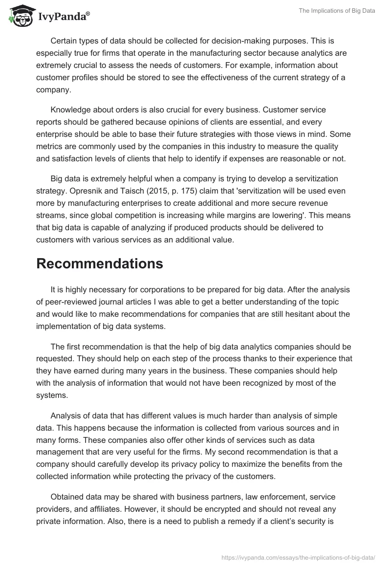 The Implications of Big Data. Page 5