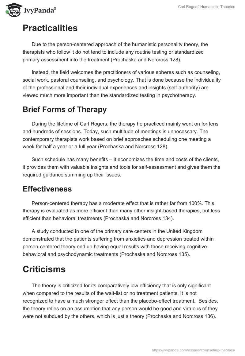 Carl Rogers' Humanistic Theories. Page 3