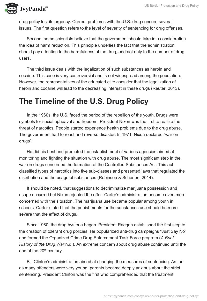 US Border Protection and Drug Policy. Page 4