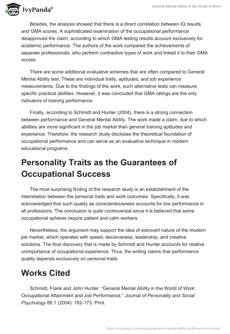 General Mental Ability in the World of Work. Page 2