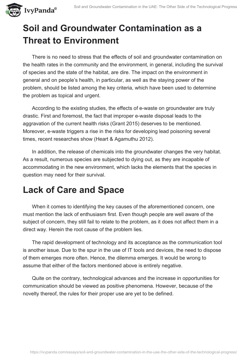 Soil and Groundwater Contamination in the UAE: The Other Side of the Technological Progress. Page 2