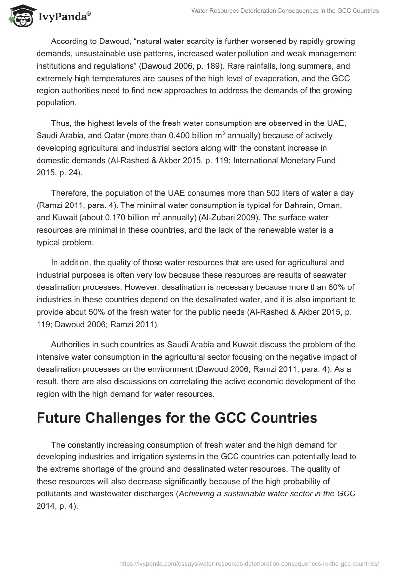 Water Resources Deterioration Consequences in the GCC Countries. Page 2