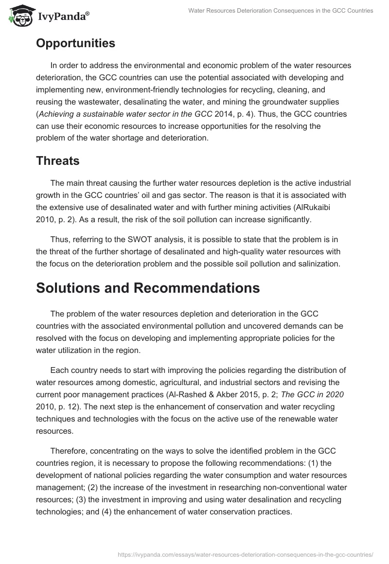 Water Resources Deterioration Consequences in the GCC Countries. Page 4
