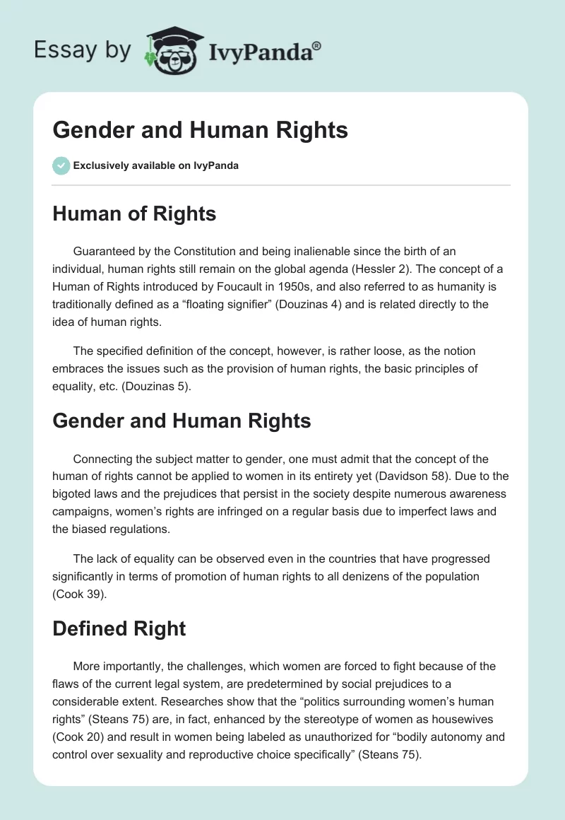 Gender and Human Rights. Page 1
