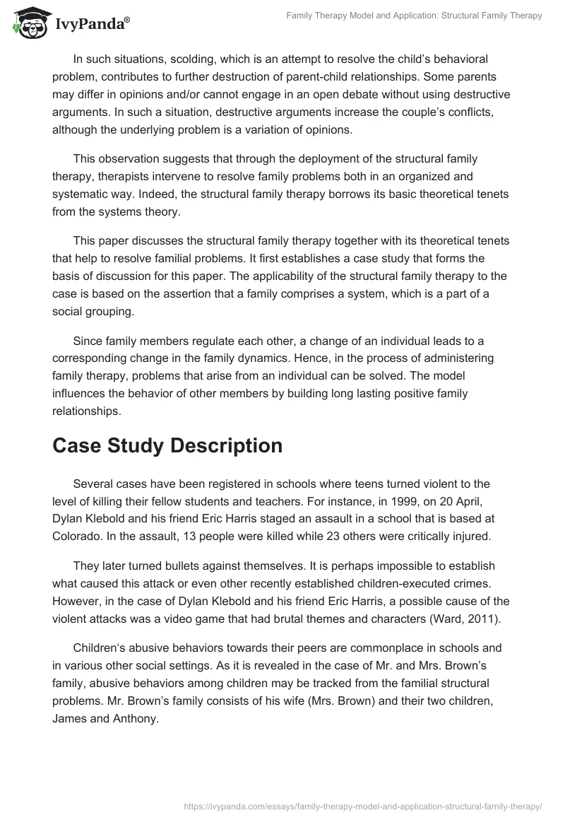 Family Therapy Model and Application: Structural Family Therapy. Page 2
