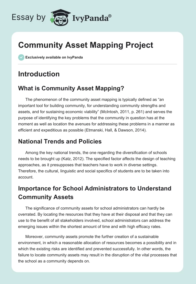 Community Asset Mapping Project. Page 1