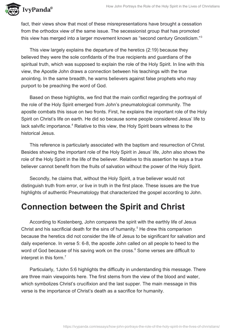 How John Portrays the Role of the Holy Spirit in the Lives of Chnristians. Page 2