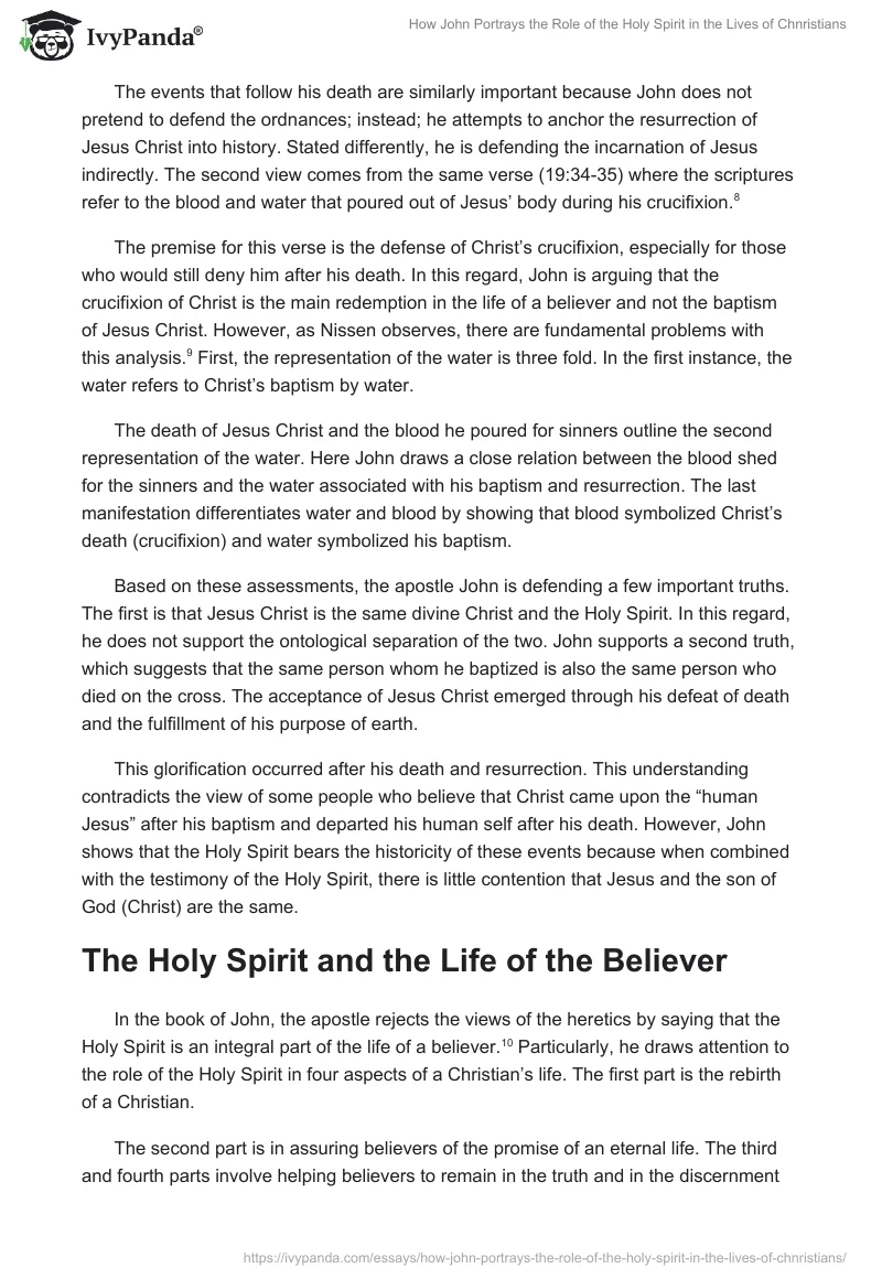 How John Portrays the Role of the Holy Spirit in the Lives of Chnristians. Page 3