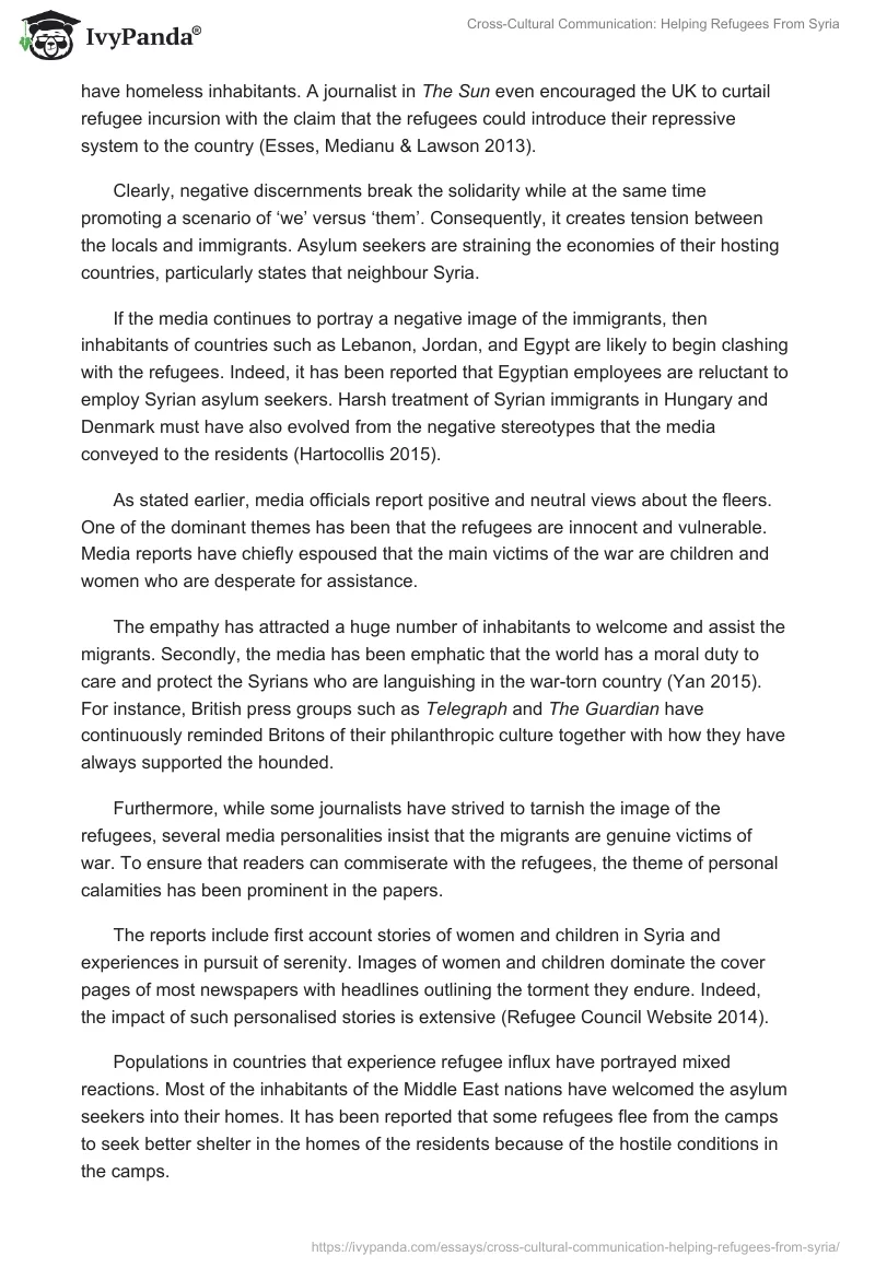 Cross-Cultural Communication: Helping Refugees From Syria. Page 5