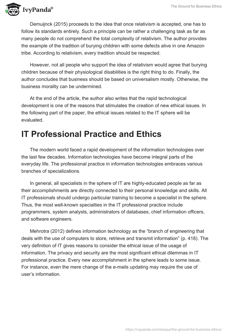 The Ground for Business Ethics. Page 3