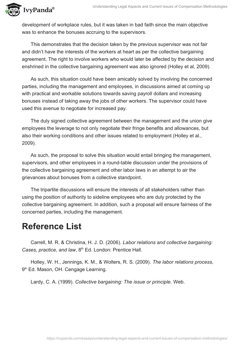 Understanding Legal Aspects and Current Issues of Compensation Methodologies. Page 2