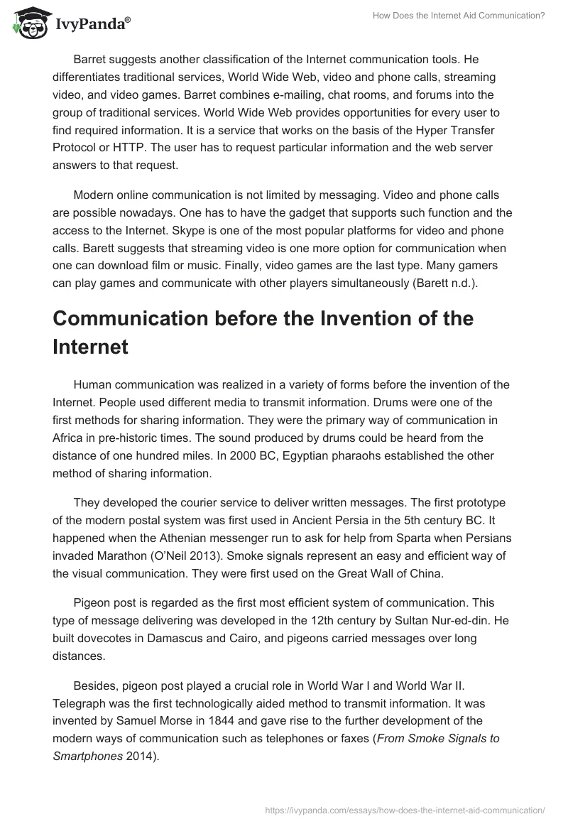 How Does the Internet Aid Communication?. Page 3