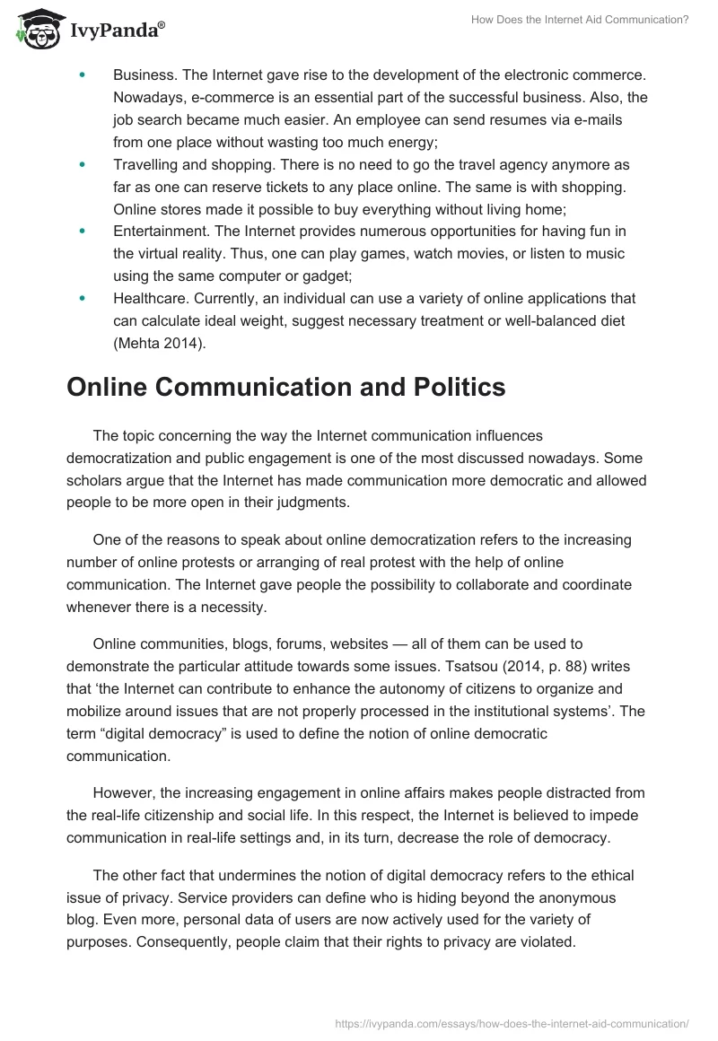 How Does the Internet Aid Communication?. Page 5