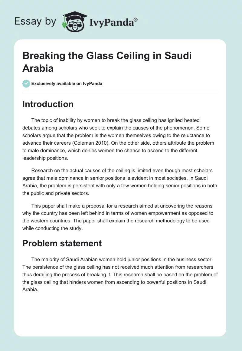 Breaking the Glass Ceiling in Saudi Arabia. Page 1