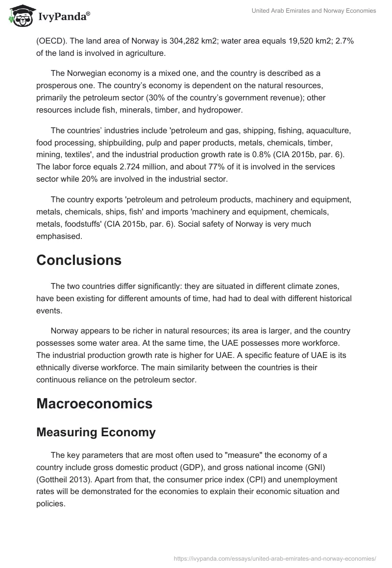 United Arab Emirates and Norway Economies. Page 4