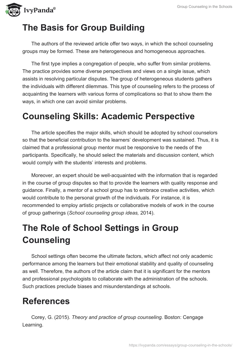 Group Counseling in the Schools. Page 2