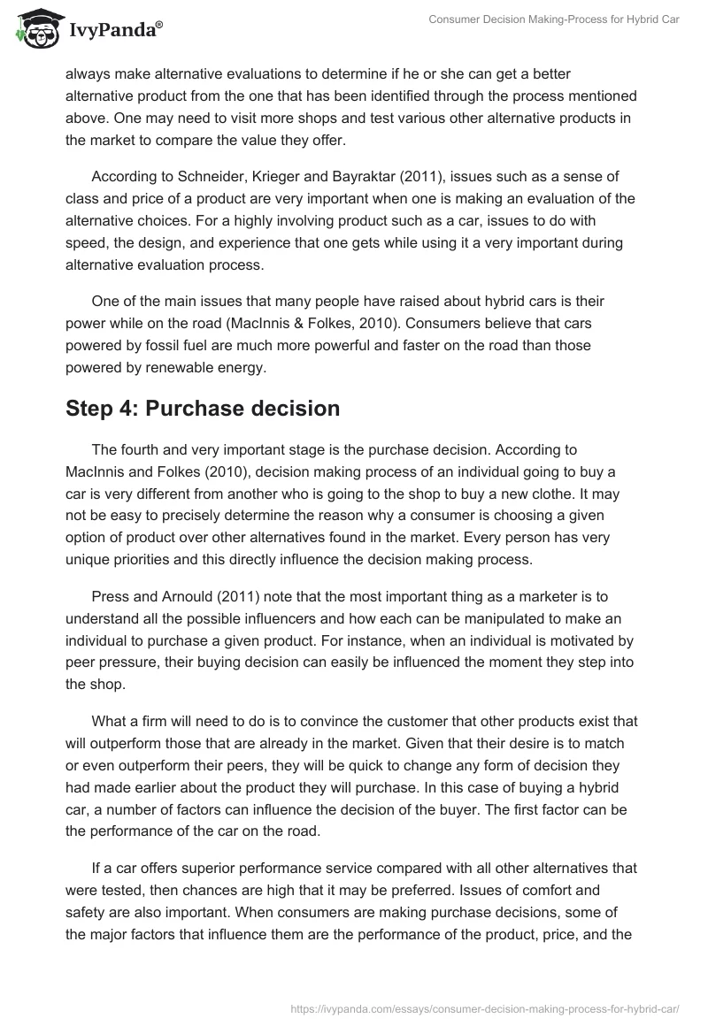 Consumer Decision Making-Process for Hybrid Car. Page 3